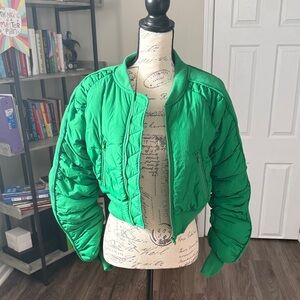 Vibrant Green Bomber Jacket